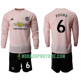 Koszulka Manchester United POGBA 6 Dziecięcy Wyjazdowe Stroje Piłkarskie 2018/19 Długi Rękaw